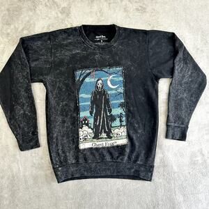 Ghost Face Scream Crewneck Pullover Sweatshirt Men's S Halloween Horror Graphic